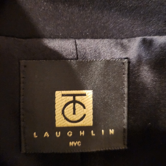TC Laughlin silk black blazer jacket size 8, made in USA - Picture 3 of 11